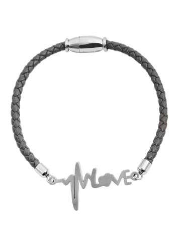 Adeliás Damen Armband Herzschlag aus Edelstahl 18 cm in silber