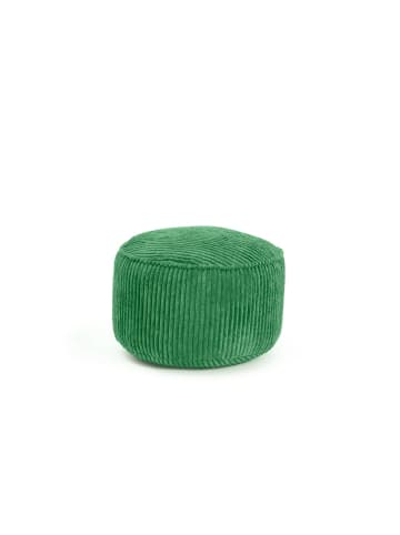 Lumaland Sitzsack-Hocker Pouf rund Cord 50l dunkelgrün grün