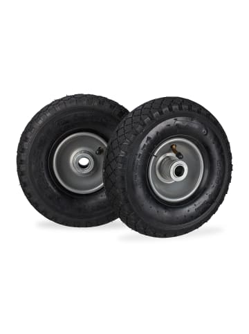 relaxdays 2x Sackkarrenrad 3.00 4 in Schwarz Grau