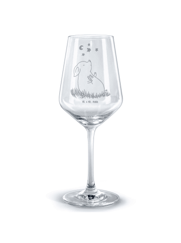 Mr. & Mrs. Panda Rotwein Glas Schwein Glück ohne Spruch in Transparent