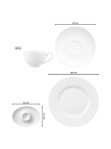 Villeroy & Boch Frühstücksservice Royal in Weiß in weiß