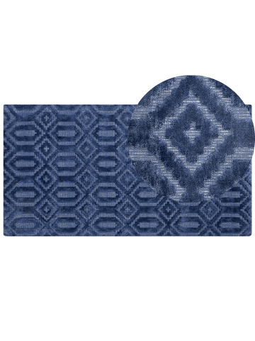 Beliani Kurzflor ADATEPE in Blau - (W) 80 x (H) 1 x (L) 150 cm