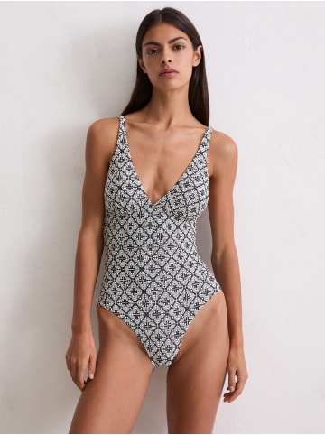 Marc O'Polo Badeanzug Geo Capsule in black AOP