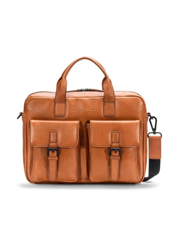 Farmhood Memphis Aktentasche Leder 39 cm Laptopfach in cognac
