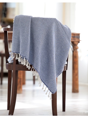 Barine Tagesdecke Wool Herringbone in Blau