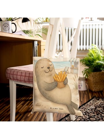 Mr. & Mrs. Panda Tote Bag Robbe Pommes Design ohne Spruch in Weiß