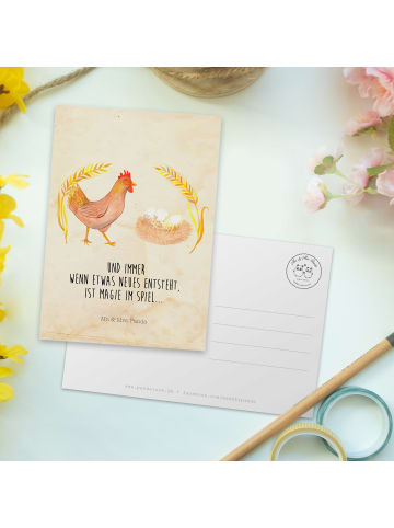 Mr. & Mrs. Panda Fotokarte Huhn Stolz mit Spruch in Vintage