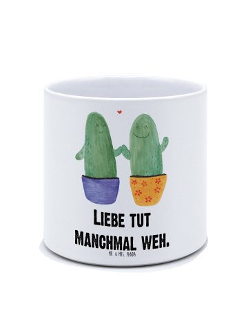Mr. & Mrs. Panda Pflanztopf Kaktus Liebe mit Spruch in Weiß