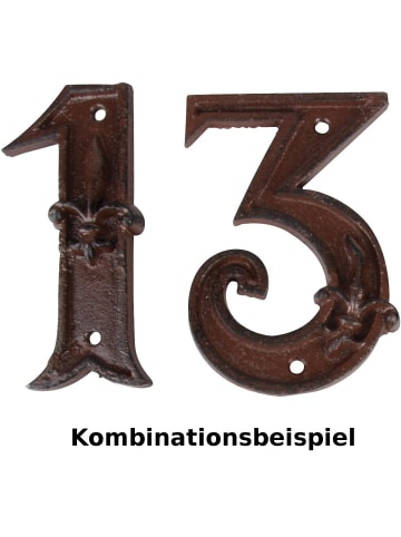 Esschert Design 2er-Set: Hausnummer in Braun