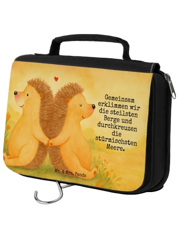 Mr. & Mrs. Panda Kosmetiktasche Igel händchenhaltend Design mit ... in Weiß