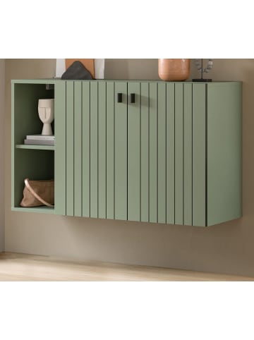 Inn.Furn Schuhschrank grün mit Rillen 106 cm, Flurkommode hängend