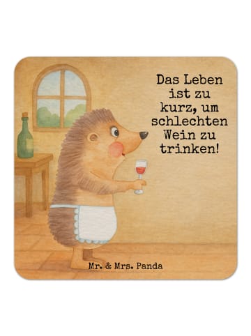 Mr. & Mrs. Panda Tassenuntersetzer Igel Wein Design mit Spruch in Weiß