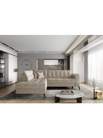 MF Design Lenny Recamiere Links in Braun -  (L) 210 x (B) 260 x (H) 93 cm