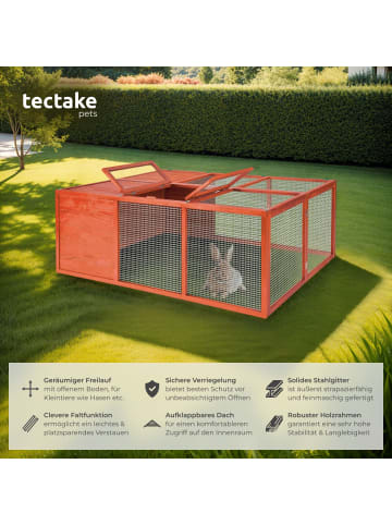 tectake Hasenstall Murphy, faltbar, mit Dachöffnung, 150x103x53cm
