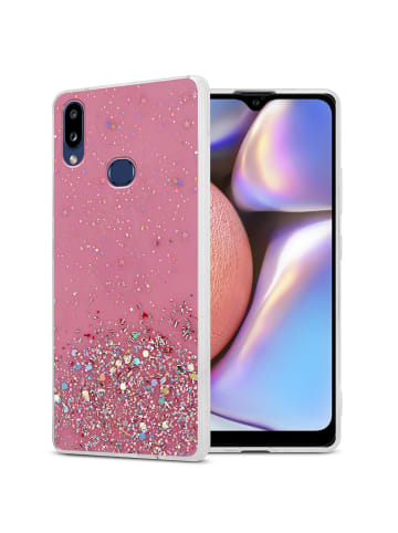 cadorabo Hülle für Samsung Galaxy A10s / M01s Glitter in Rosa mit Glitter