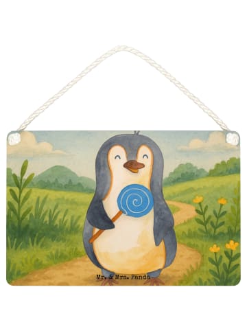 Mr. & Mrs. Panda Holztafel Pinguin Lolli Design ohne Spruch in Weiß