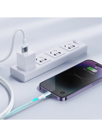 COFI 1453 Joyroom Ladekabel datenkabel USB kompatibel mit iPhone 2,4 A 1,2m Weiß in Weiß
