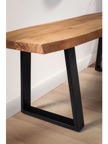 KADIMA DESIGN Garderobenbank 120x40x45,5 cm Akazie Massivholz / Metall mit in Akazie-Schwarz