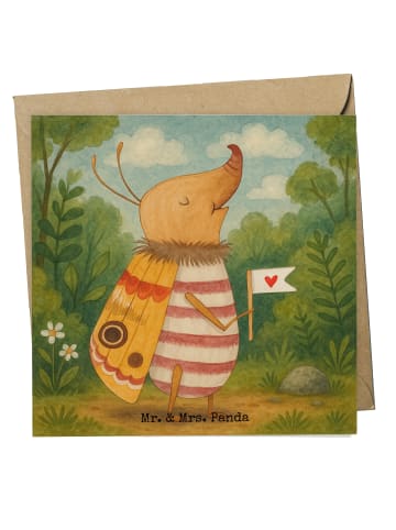 Mr. & Mrs. Panda doppelkarte Nachtfalter Fähnchen Design ohne Sp... in Weiß
