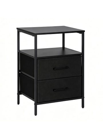 relaxdays Nachttisch in Schwarz - (B)38 x (H)61 x (T)28 cm