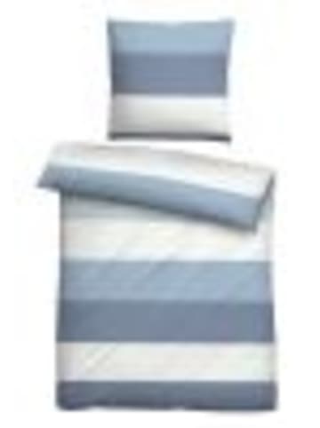 Biberna Bettwäsche Mako-Satin Gestreift in taubenblau