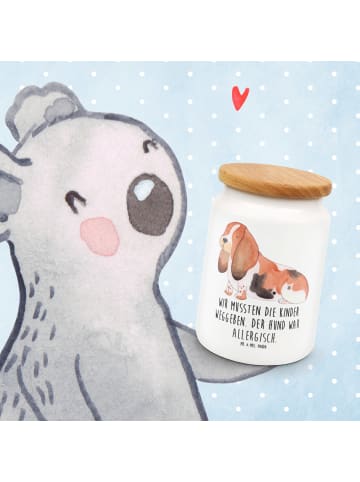 Mr. & Mrs. Panda behälter Hund Basset Hound mit Spruch in Weiß