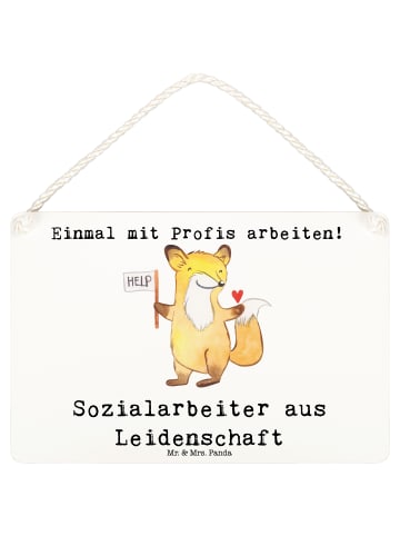 Mr. & Mrs. Panda Holztafel Sozialarbeiter Leidenschaft mit Spruch in Weiß