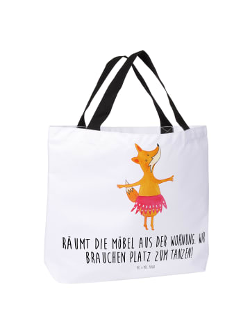 Mr. & Mrs. Panda Damen Schultertasche Fuchs Ballerina mit Spruch in Weiß