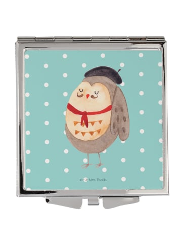 Mr. & Mrs. Panda Taschenspiegel Eule Frankreich ohne Spruch in Türkis Pastell