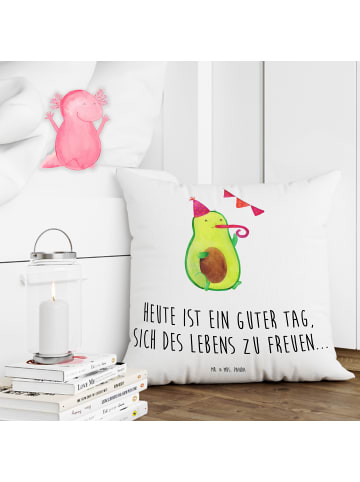 Mr. & Mrs. Panda 40x40 Kissen Avocado Party mit Spruch in Weiß