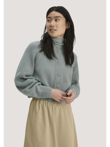 Hessnatur Strick Jacke Relaxed Cropped in nebelblau