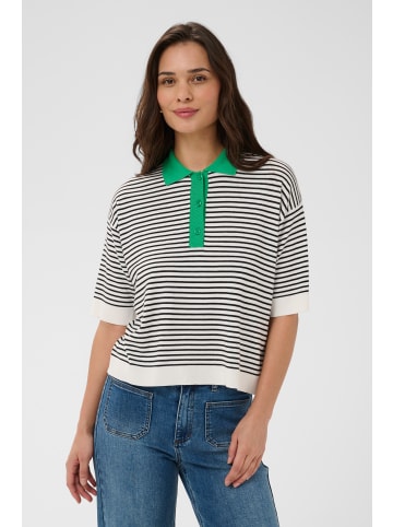 Kaffe Strickpullover KAlizza Baggy fit in Chalk / Black Fine Stripe