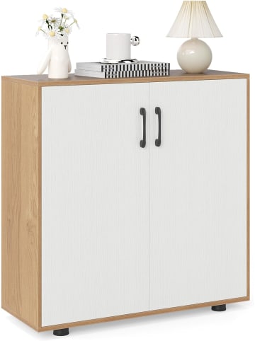 COSTWAY Aufbewahrungsschrank 80 x 31,5 x 82 cm in Beige