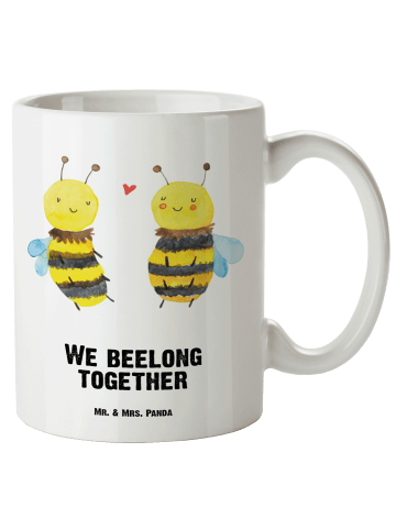 Mr. & Mrs. Panda Haferl Biene Verliebt mit Spruch in Weiß