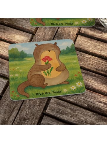 Mr. & Mrs. Panda Tischuntersetzer Otter Blumenstrauß Design ohne... in Weiß
