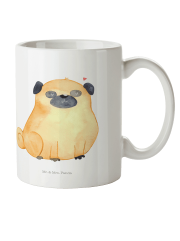 Mr. & Mrs. Panda Kaffeepott Mops ohne Spruch in Weiß