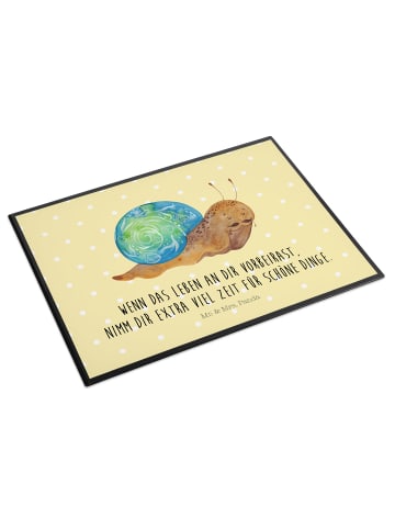 Mr. & Mrs. Panda schreibtischunterlage Schnecke Sir mit Spruch in Gelb Pastell