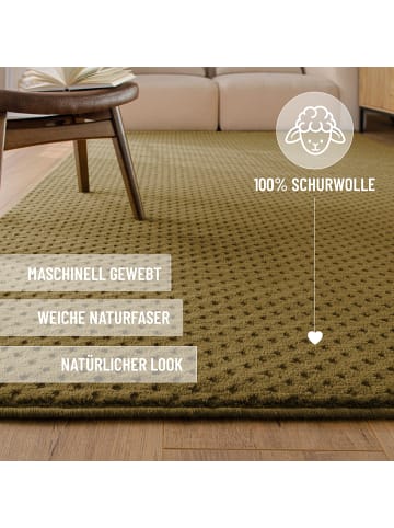 Wecon Home Wollteppich Castello THREE in olivgrün
