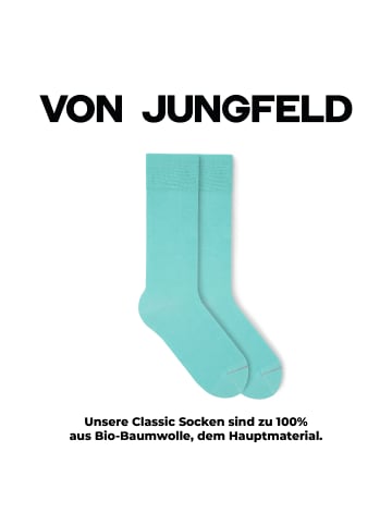 von Jungfeld Classic Socken Signature in Aqua Green