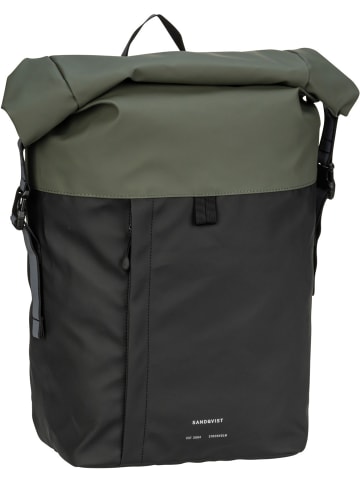 SANDQVIST Rucksack / Backpack Konrad Backpack in Multi Black/Lichen Green