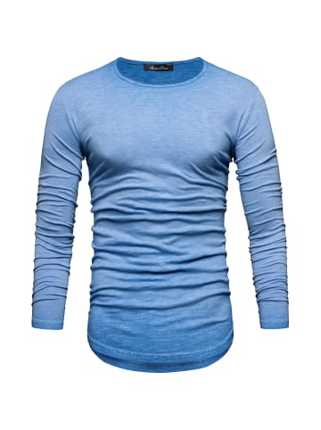 Amaci&Sons Langarmshirt FRISCO in Blau Verwaschen