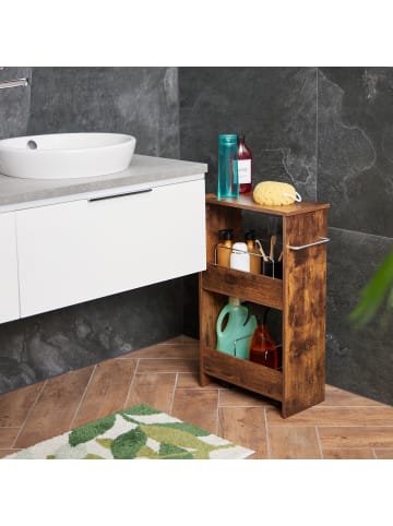 relaxdays Nischenwagen in Schwarz - (B)42 x (H)66,5 x (T)20 cm