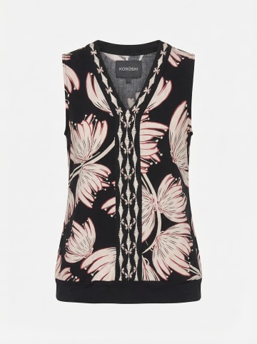 KOROSHI Damen mit bedruckten Tanktops in Schwarz