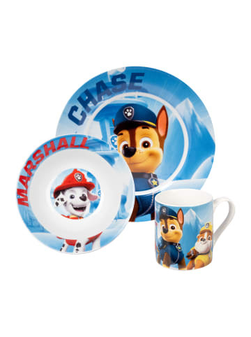 United Labels 3-teiliges Paw Patrol Frühstücksset - Teller, Schale & Tasse in Mehrfarbig