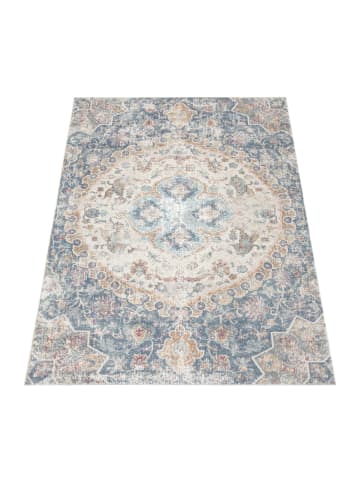 KADIMA DESIGN Outdoor Teppich Orientalisch Vintage Balkon, Terrasse in Blau
