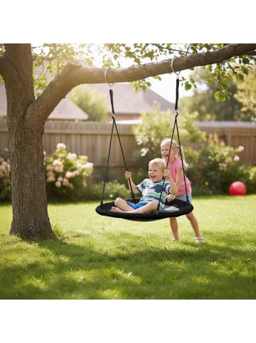 relaxdays Nestschaukel in Schwarz - Ø 90 cm