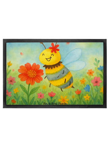 Mr. & Mrs. Panda Schmutzfangmatte Biene Blume Design ohne Spruch in Weiß