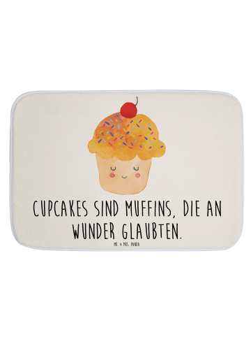 Mr. & Mrs. Panda Badteppich Cupcake mit Spruch in Weiß