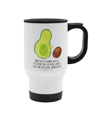 Mr. & Mrs. Panda Thermobecher Avocado Kern rollt mit Spruch in Weiß