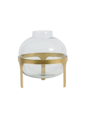 URBAN NATURE CULTURE Vase mit Fuß in Transparent | Gold